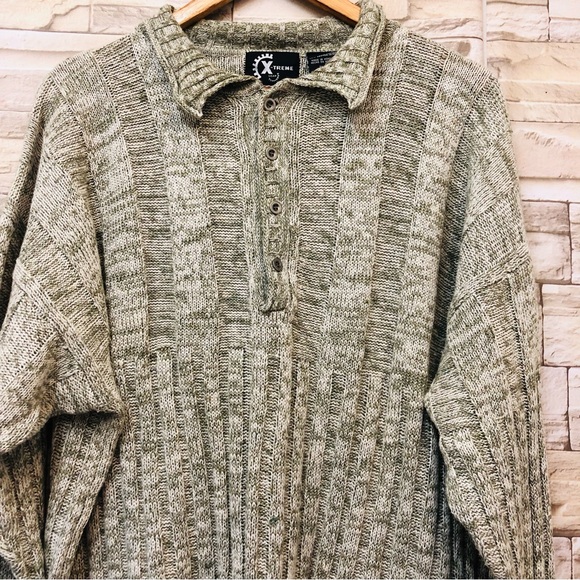 Vintage Xtreme Gear Grey Knit Sweater Mens XLarge. - Picture 6 of 12